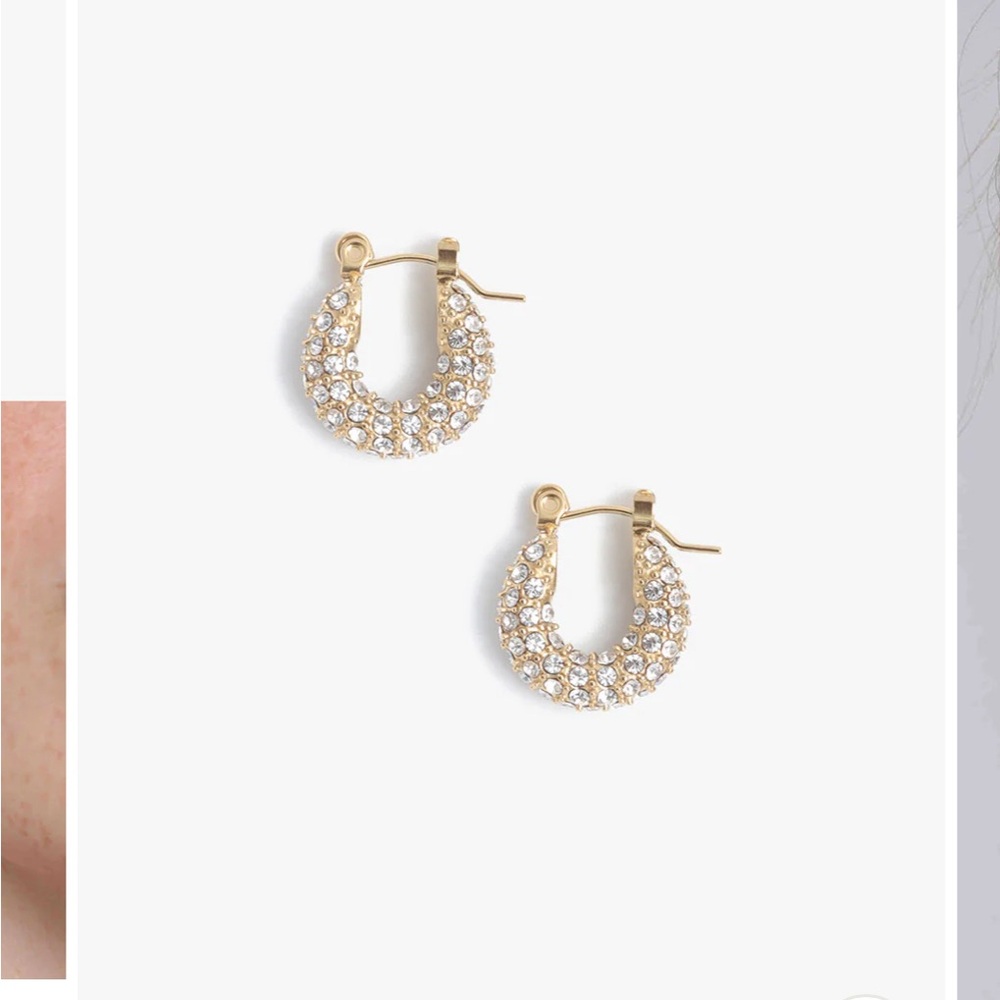 Pave Audrey Huggies Earrings by Marrin Costello
